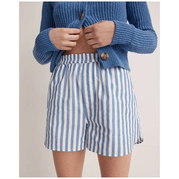 Madewell Elastic Waist Pull-On Shorts Womens Size XL Minimalist Hermitage Blue - Picture 2 of 9